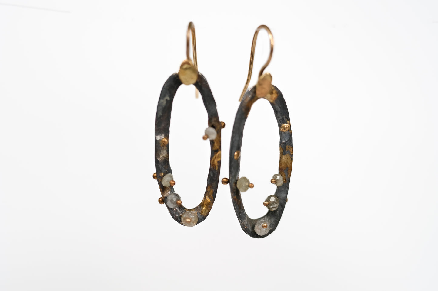 Ova diamond earrings