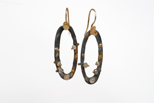 Ova diamond earrings