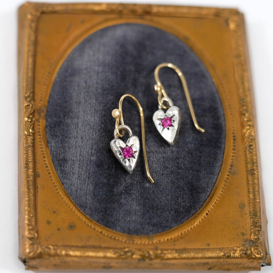 Ruby Heart earrings